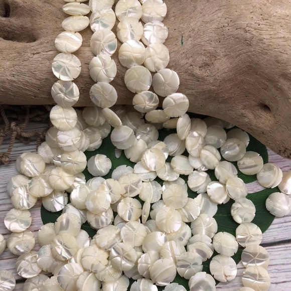 Vintage Hand Carved Mother of Pearl Shell Beads Jewelry Making Lot - Picture 15 of 16